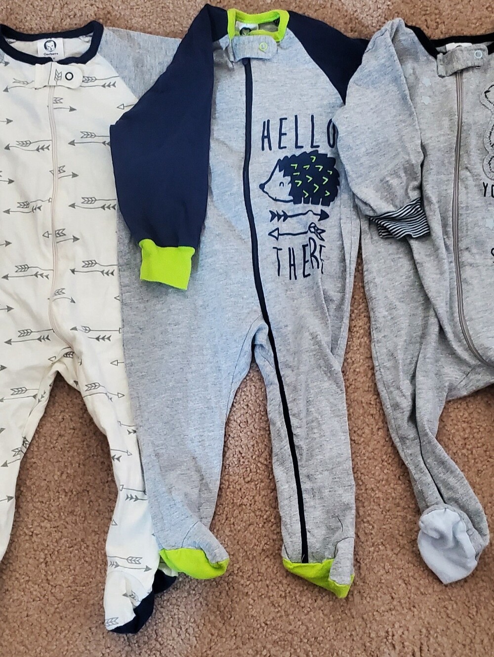Gerber Baby : 3pc Footed One-Piece w/zipper